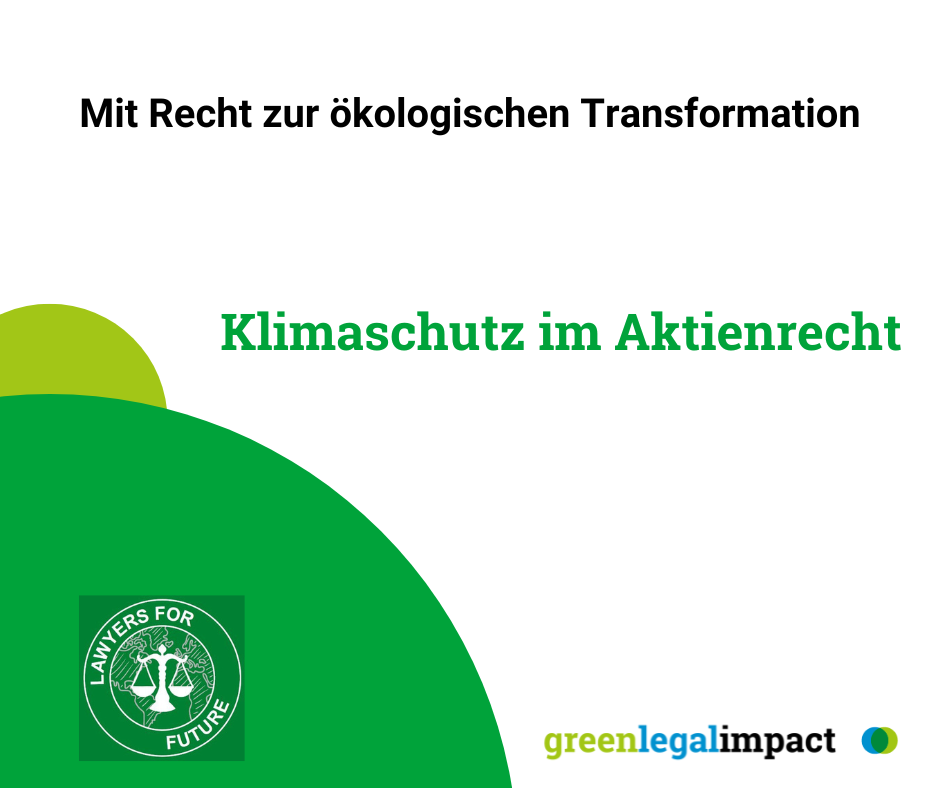 Vortrag: Klimaschutz im Aktienrecht